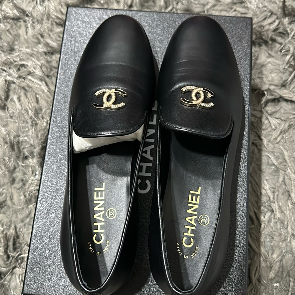 Chanel black loafers